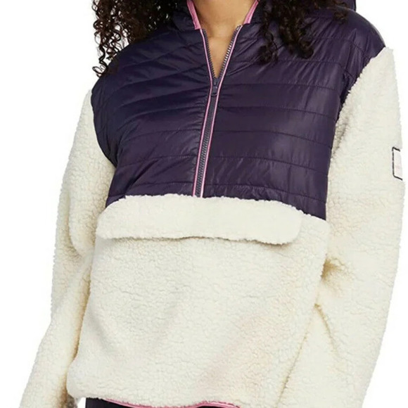 ivory ella Jackets & Blazers - Ivory Ella Sherpa Puffer Mixed Media Women's Hooded Jacket Small NWT